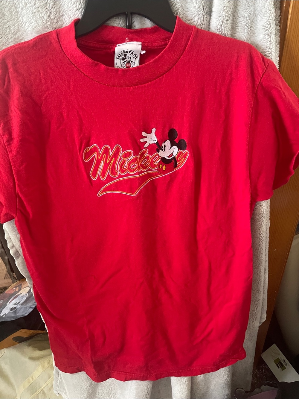 Disney Red Mickey Mouse Graphic Short Sleeve Tee